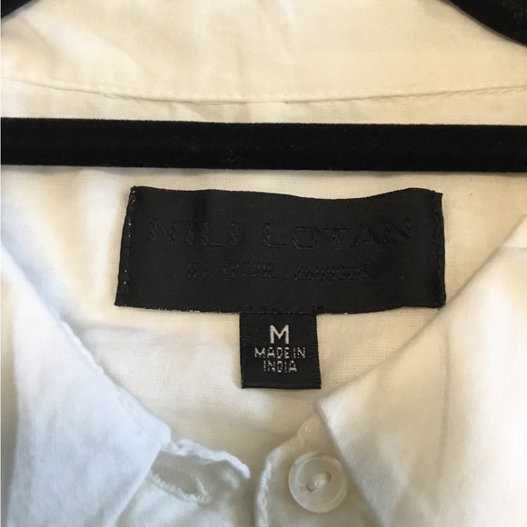 Nili Lotan Selene Embroidered Cotton White Blouse Sz.M - Picture 9 of 12